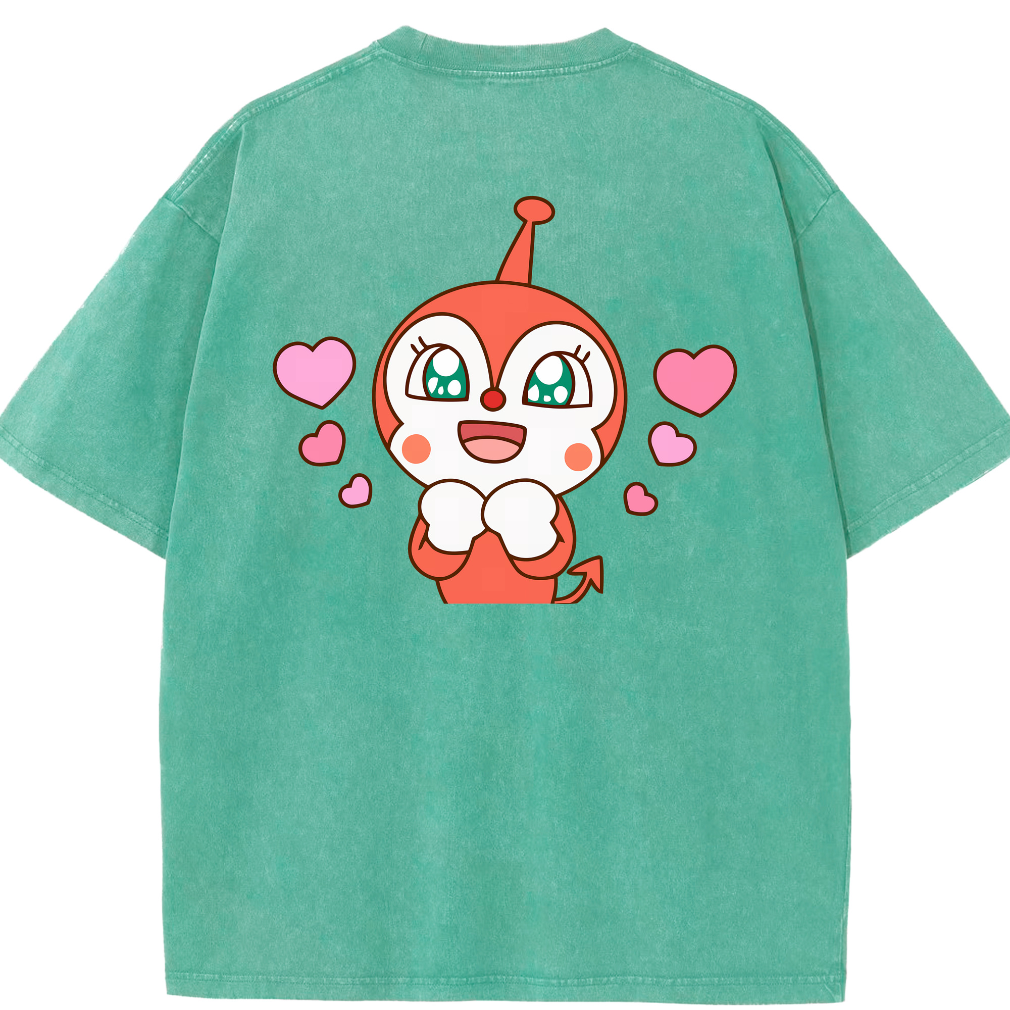（画像用） アンパンマン Anpanman 綿100% ヴィンテージ風 半袖Tシャツ（背面プリント）